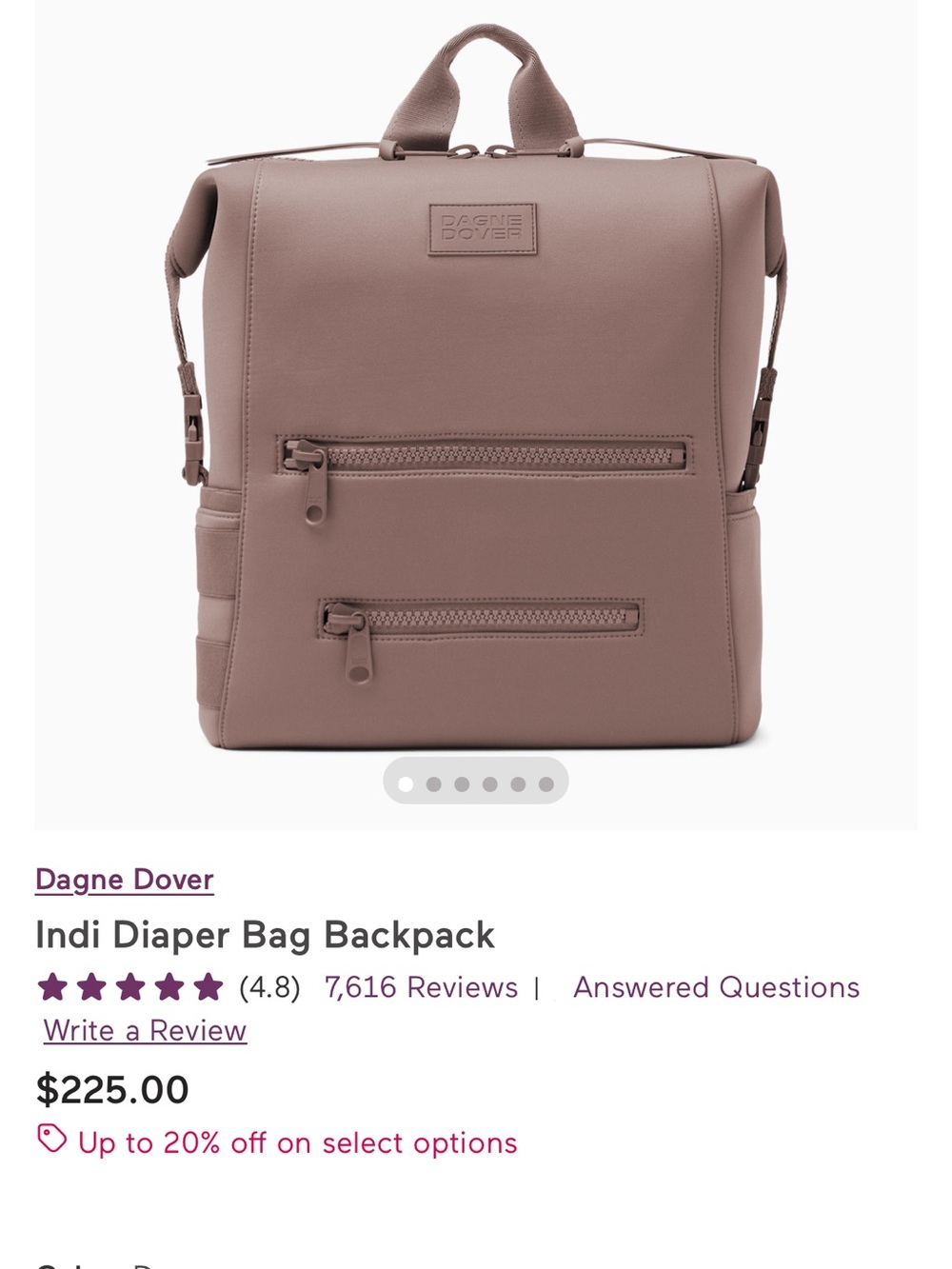 Dagne Dover Mauve Diaperbag - Picture 4 of 8